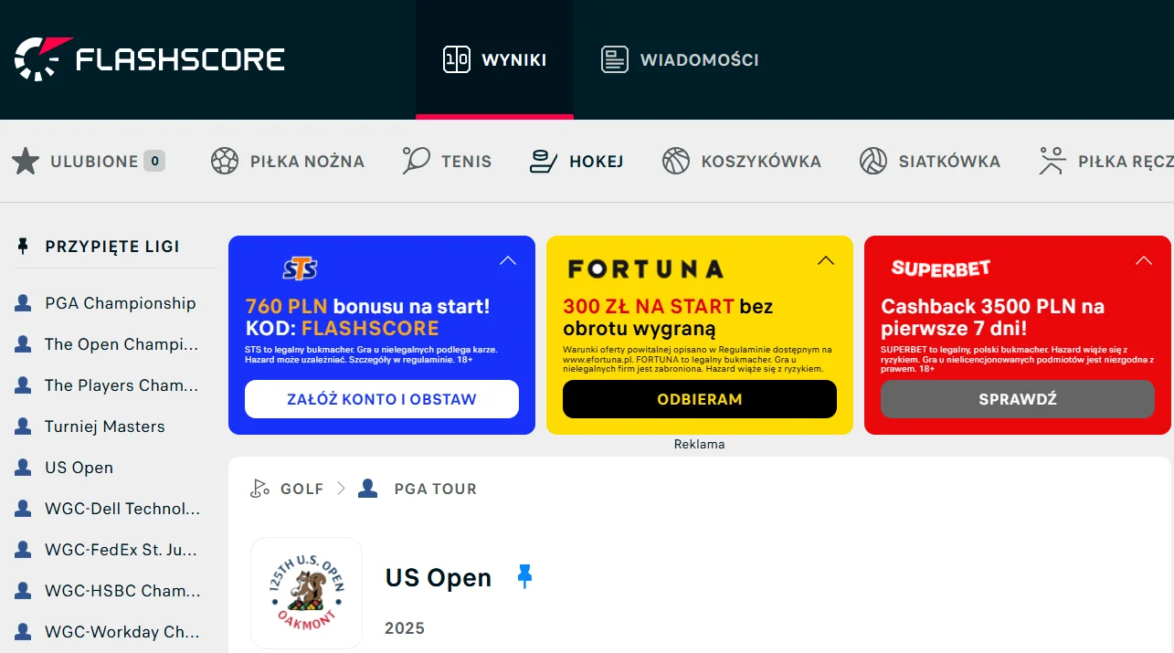 flashscore golf