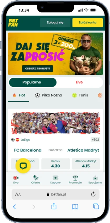 Betfan rejestracja - krok 1